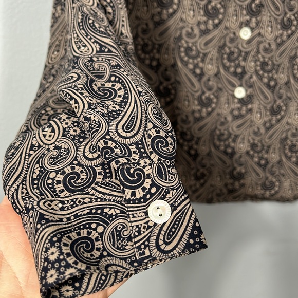 Vintage Land’s End Silk Shirt 80s 90s style size 8 - Picture 5 of 16